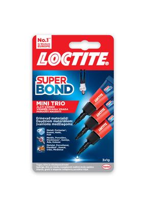 Liim universaalne Loctite Super Bond Mini Trio, 0.003 kg, läbipaistev v.