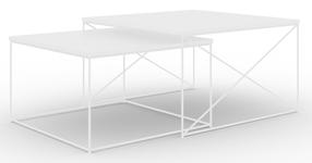 Kavos staliukų komplektas ADRK Licco 2in1, skaidri sp./balta sp., 65 - 75 cm, 2 vnt.