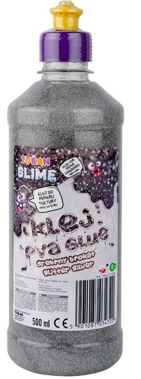 Kлей ПВА Tuban PVA Glitter Glue TU 3432, серебристый цв.