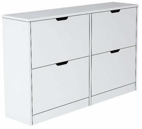 Batų spintelė Kalune Design Duru, balta matinė sp., 30 cm x 120.5 cm x 79.2 cm