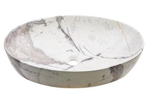 Vannitoa kraanikauss Invena Kafe, keraamiline, 62 cm x 42 cm x 14 cm, valge v./pruunikas v.