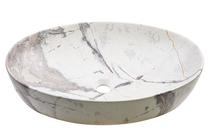 Vonios praustuvas Invena Kafe, keramika, 62 cm x 42 cm x 14 cm, balta sp./rusva sp.