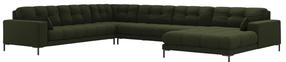 Kampinė sofa Micadoni Mamaia Structured, žalia sp., kairinė, 327 x 256 cm x 75 cm