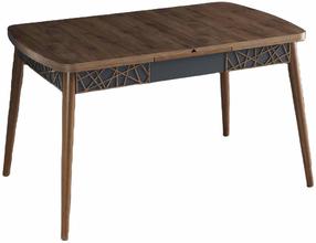 Valgomojo stalas išskleidžiamas Kalune Design Amalfi Motif, riešuto sp., 131.5 - 170 cm x 76.5 cm x 79.5 cm