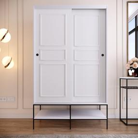 Riidekapp Kalune Design Martin 120, valge v./must v., 120 cm x 57 cm x 200 cm