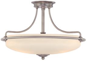 Šviestuvas lubų Elstead Lighting Griffin QZ-GRIFFIN-SFM-C, E27, 4 x 60 W, balta sp. / sidabro sp., 52,8 x 52,8 cm