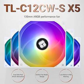 Oro aušintuvas korpusui Thermalright TL-C12CW-S X5 WHITE ARGB, 25 mm x 120 mm