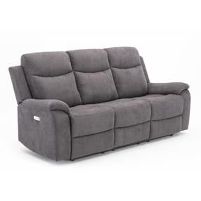 Sofa-reklaineris Home4you Milo 3, pilka sp., 96 x 209 cm x 103 cm