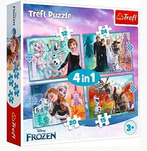 Пазл 4in1 Trefl Frozen 4in1 34381, 20.5 см x 28.5 см, 71 шт., многоцветный