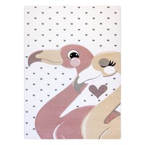 Kilimas vidaus Hakano Tinies Flamingos, kreminė sp./rožinė sp., 220 cm x 160 cm