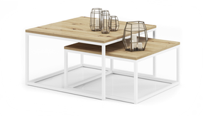 Kafijas galdiņu komplekts ADRK Kama 2In1, brūna krās./balta krās., 65 - 75 cm, 2 gab.