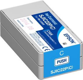 Spausdintuvo kasetė Epson SJIC22P, žalsvai mėlyna (cyan) sp., 32.5 ml