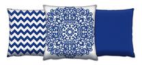 Dekoratyvinė pagalvėlė Mioli Decor Set, mėlyna sp./balta sp., 43 cm x 43 cm, 3 vnt.