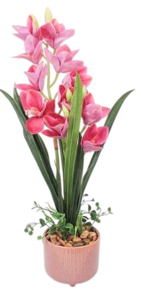 Dirbtinis augalas vazone, orchidėja Home4you Garden Queen, žalia sp./rožinė sp., 70 cm x 16 cm