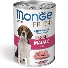 Šlapias šunų maistas Monge Fresh Adult, kiauliena, 0.4 kg
