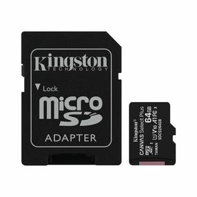 Atmiņas karte Kingston CL10 MICRO SD + ADAPTER SDCS2, 64 GB, 100 Mb/s - 10 Mb/s