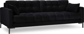 Sofa Micadoni Home Mamaia Velvet, juoda sp., 217 x 92 cm x 75 cm