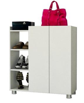 Batų spintelė Kalune Design Asus, balta sp., 29.6 cm x 90 cm x 95 cm