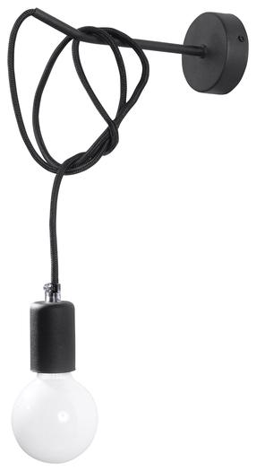 Šviestuvas sieninis Sollux Edison Uno 20547-02, E27, 1 x 60 W, nėra gaubto / juoda sp.