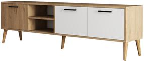TV staliukas Kalune Design Exxen 1585, ąžuolo sp./balta sp., 35 cm x 180 cm x 53 cm