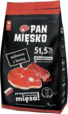 Kuiv koeratoit Pan Miesko Adult, veiseliha/kitseliha, 20 kg