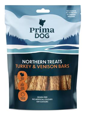 Gardums suņiem Prima Dog Northern Treats Turkey & Venison Bars, tītara gaļa/mājputnu gaļa/brieža gaļa, 0.08 kg