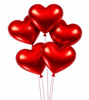 Balonu komplekti figūriņa Hearts 30 cm, sarkana krās., 50 gab.