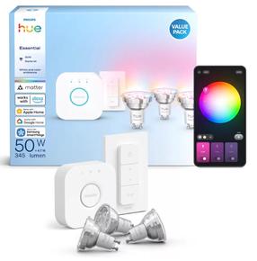 Išmanioji lemputė Philips Hue Essential E WCA 345 LED, 2200 °K, GU10, 4.7 W, 345 lm, 3 vnt.