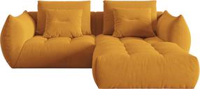 Modulinė sofa Micadoni Home Bloom Velvet, geltona sp., 232 x 216 cm x 95 cm