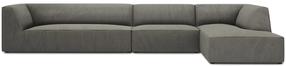 Kampinė sofa Micadoni Home Ruby 5 Seats, tamsiai pilka sp., dešininė, 366 x 180 cm x 69 cm