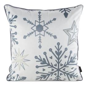 Kalėdinis dekoratyvinės pagalvėlės užvalkalas PSWA-309, balta/plieno, 45 cm x 45 cm