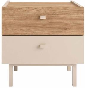 Naktinis staliukas Kalune Design Luke LK1-CS, ąžuolo sp./smėlio ruda sp., 47 cm x 47.9 cm x 36.8 cm
