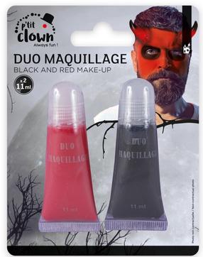 Näovärv, (2 tk/11 ml) P'tit Clown, must värv/punane värv