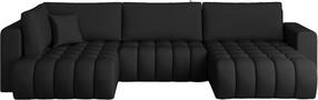 Kampinė sofa Bonito Softis 11, juoda sp., dešininė, 170 x 340 cm x 92 cm