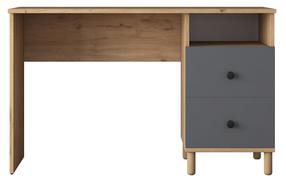Rakstāmgalds ar skapi Kalune Design HA109 893RAN3332, 120 cm x 50 cm, 73.8 cm, antracīta krās./valriekstu krās.