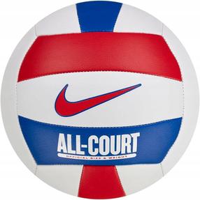 Tinklinio kamuolys Nike All Court White Red Blue, 5 dydis, mėlyna sp./balta sp./raudona sp.
