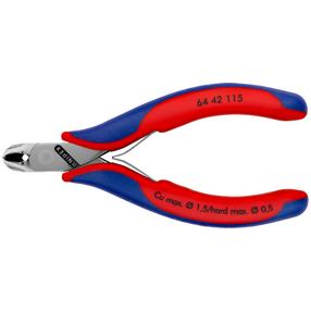 Elektronikos galinių dalių pjovimo žnyplės elektromechanikai Knipex 64 42 115, 115 mm