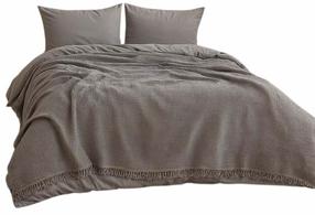 Lovatiesė Mijolnir Muslin 670TBH2502, antracito sp., 200 cm x 220 cm