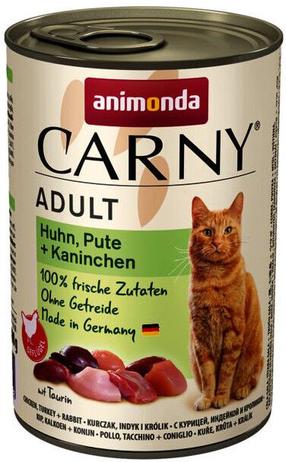 Kassi märgtoit Animonda Carny Adult, küülikuliha/kanaliha/kalkun, 0.4 kg
