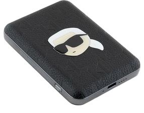 Lādētājs-akumulators (Power bank) Karl Lagerfeld Karl Head Pin, 5000 mAh, 15 W, melna krās.