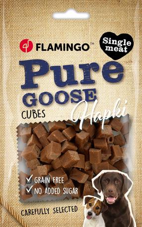 Skanėstas šunims Flamingo Hapki Pure Cubes, žąsiena, 0.085 kg