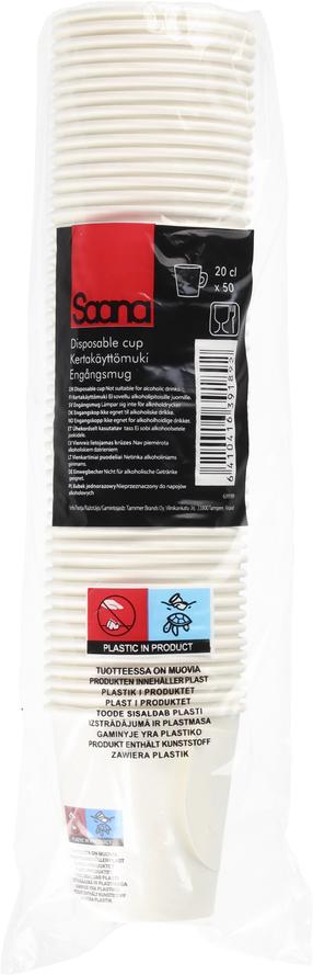 Vienreizējās lietošanas krūzīte Saana 639189, 200 ml, 50 gab.