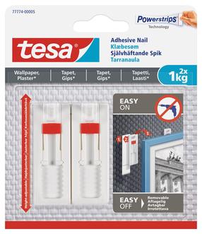 Kabliukai rėmeliui pakabinti Tesa Powerstrips, skaidri sp./balta sp.
