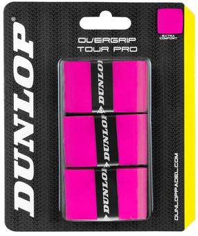 Обмотка для ракетки для падела Dunlop TOUR PRO overgrip, розовый цвет, 3 шт.