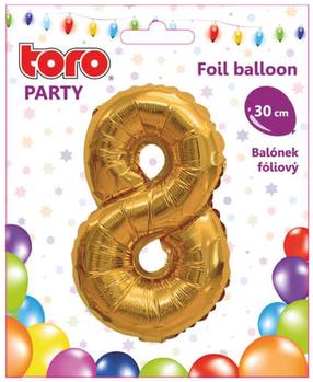 Folijas balons cipars 8, zelta krās.