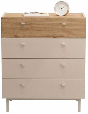 Komoda Kalune Design Luke LK6-CS, ąžuolo sp./smėlio ruda sp., 93.1 cm x 80 cm x 41.8 cm