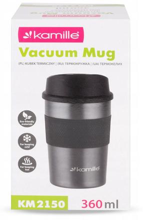 Termopuodelis Kamille KM-2150, 0.36 l, juoda sp./sidabro sp.
