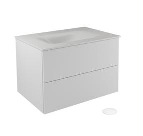 Vonios spintelė su praustuvu Besco Akya Classic, balta sp., 52.5 cm x 76 cm x 50.7 cm