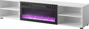 TV galds Cama Meble Polo, balta krās./melna krās., 180 cm x 33 cm x 39 cm