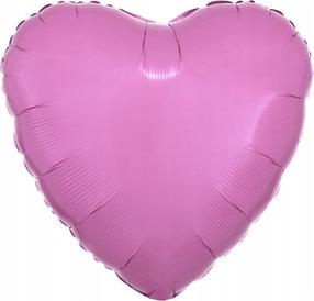 Фольгированный шар фигурные Amscan Heart, розовый цв.